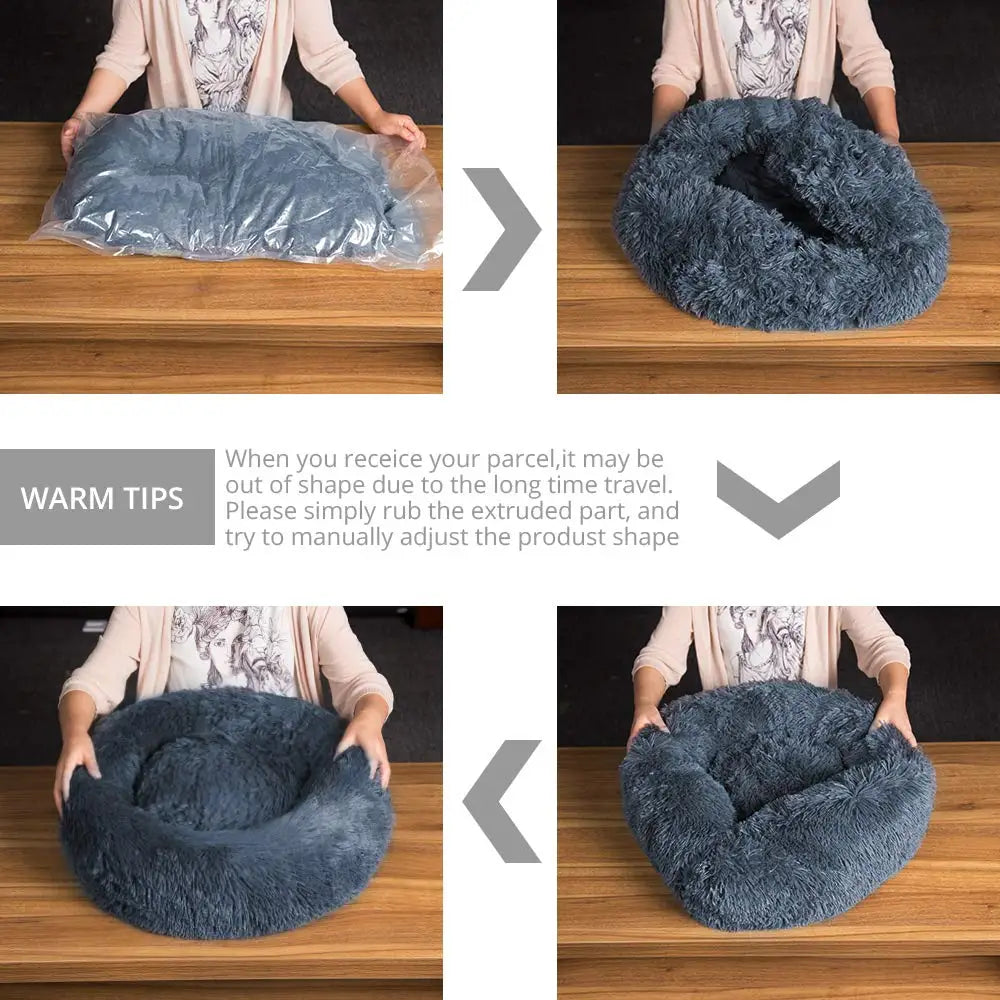 PAWPAL-Fluffy Donut Dog Bed