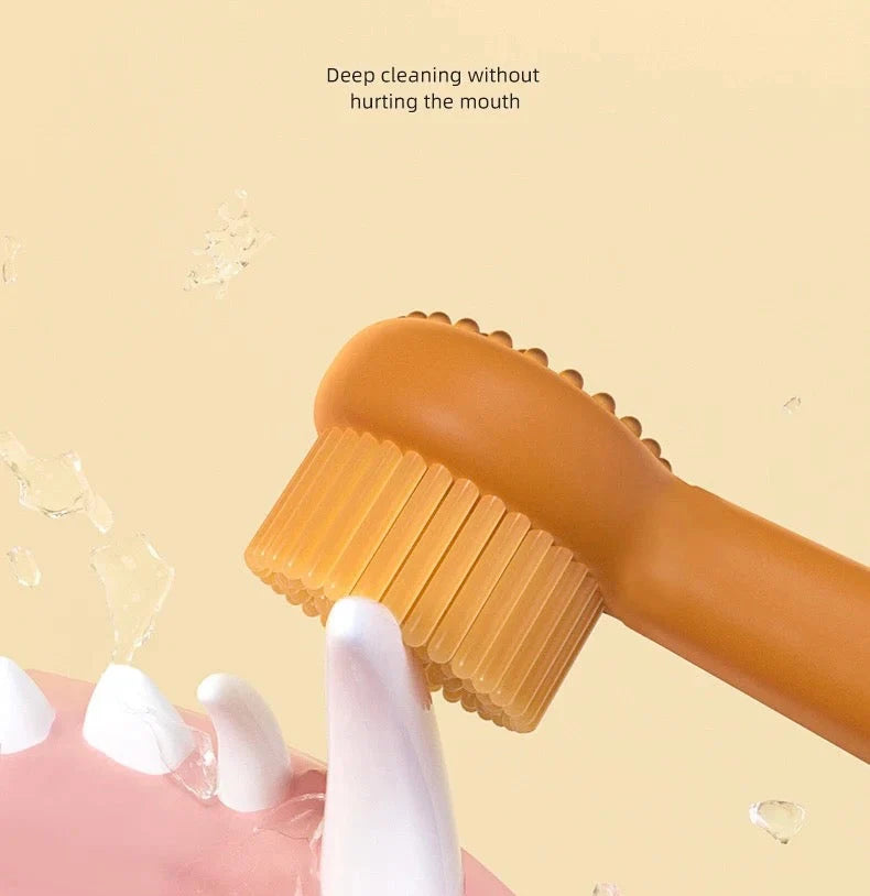 PAWPAL-360 Angle Dog Toothbrush With Tongue Cleaning Brush for Dogs and Cat.